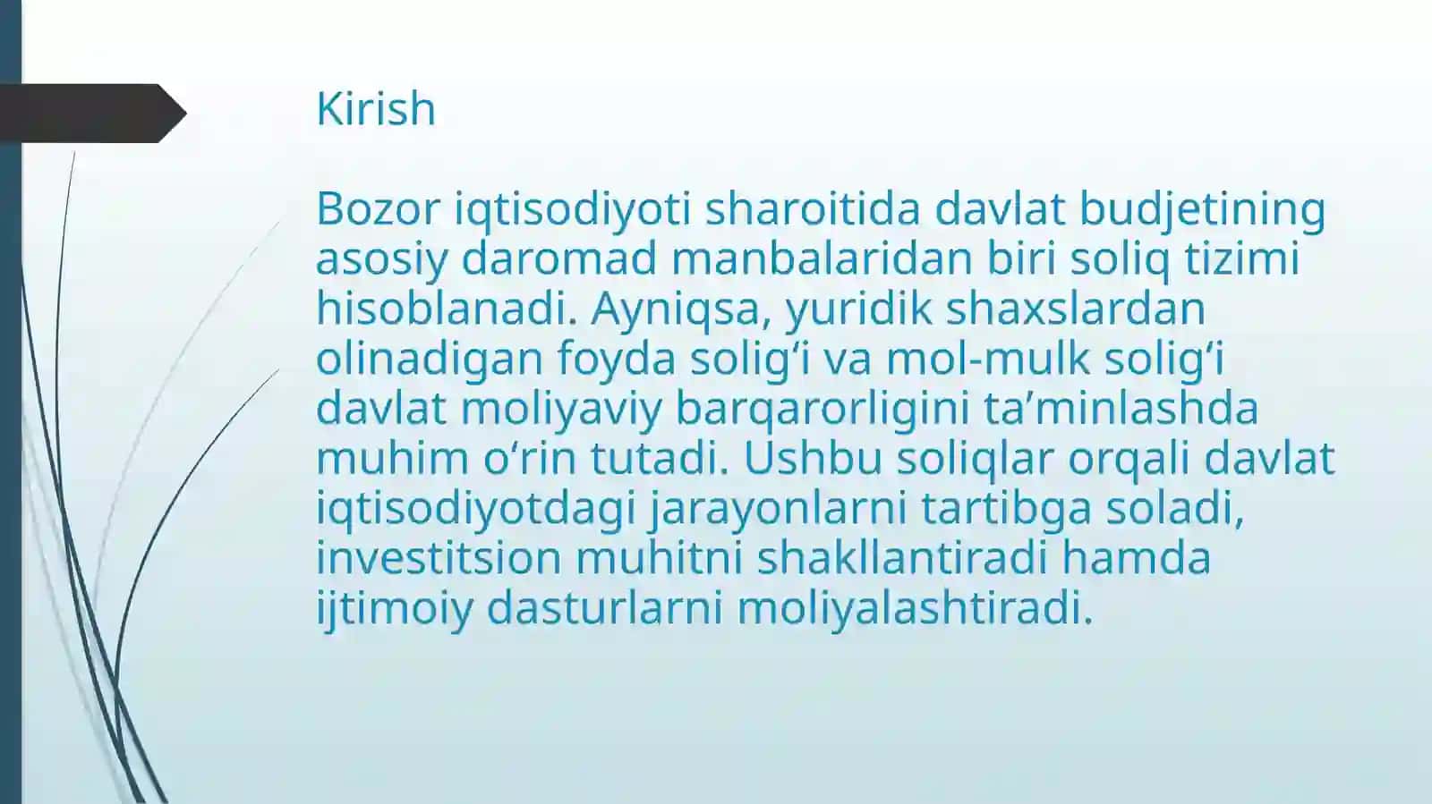Yuridik shaxslardan olinadigan foyda va mol-mulk soligʻiniundirishni takomillashtirish masalalari 3