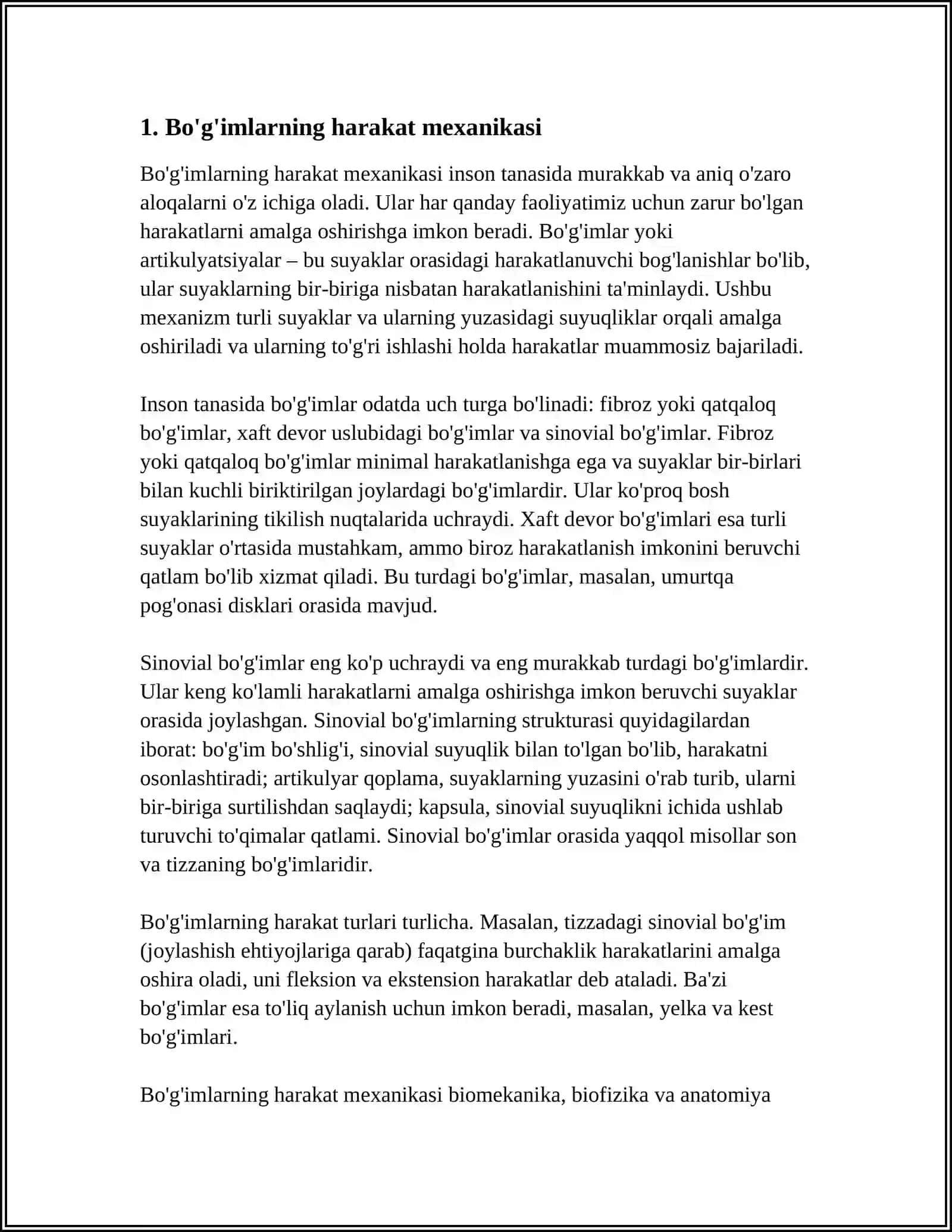 BOʻGʻIMLARNING BIOMEXANIKASI BIRLASHMALARNING RENGENANATOʻMIYASI 3
