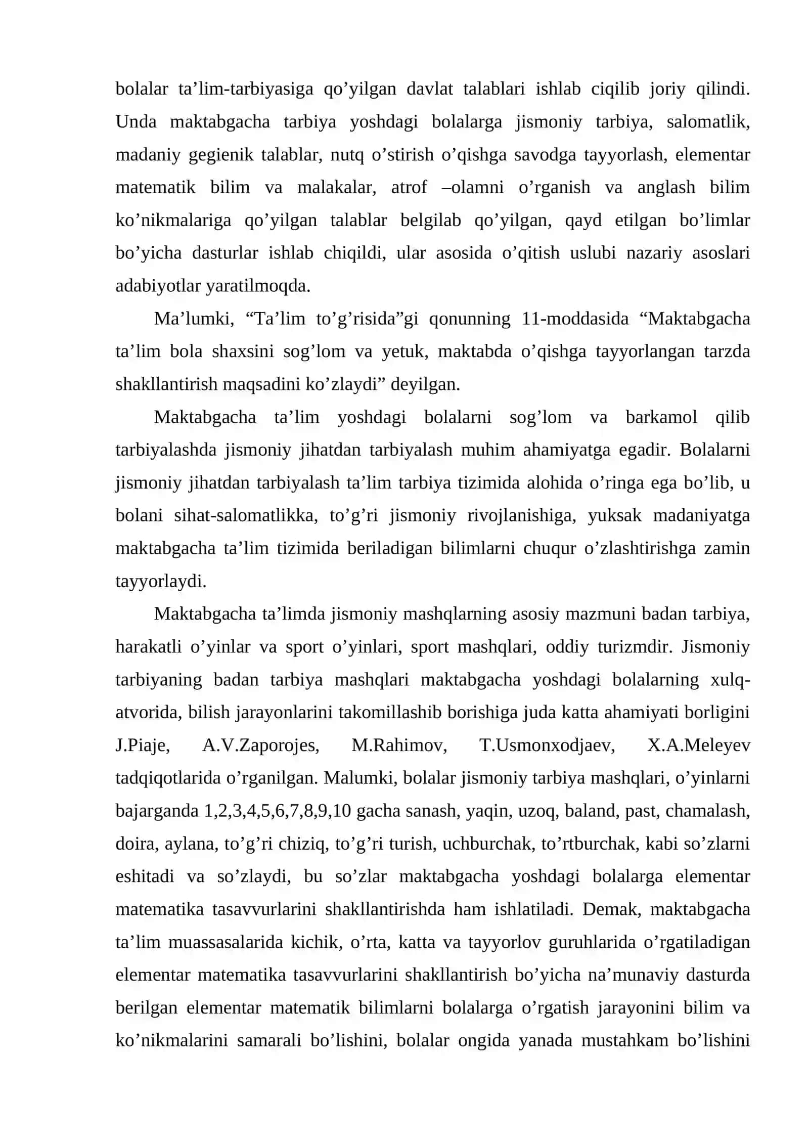 MAKTABGACHA TAʼLIM TASHKILOTLARIDA BOLALARNI MATEMATIK BILIMLARIGA QOʻYILADIGAN MINIMAL TALABLAR 3