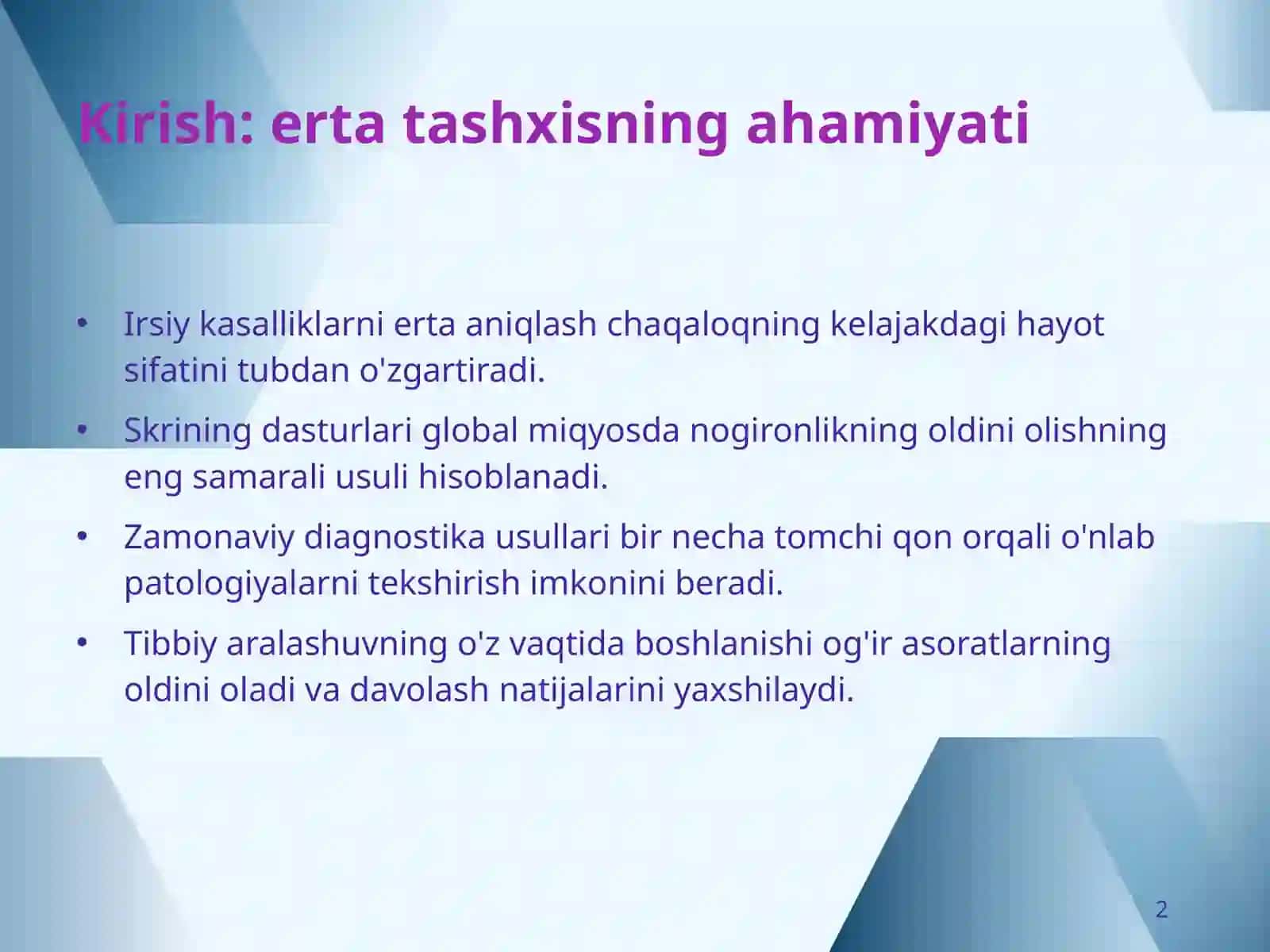 Chaqaloqlarda Irsiy Kasalliklarni Skrining Diagnostikasi 3