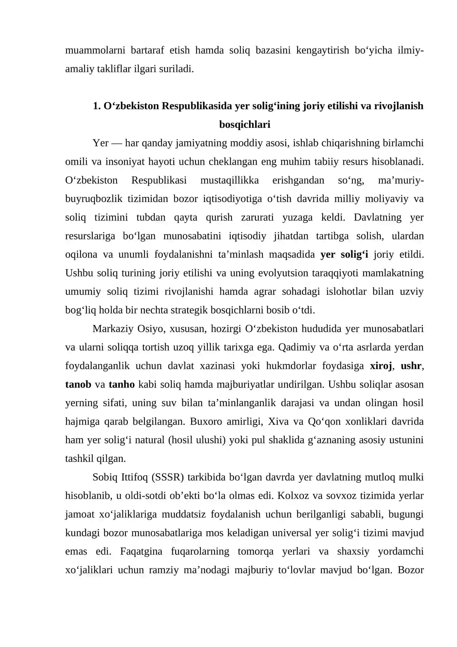 Oʻzbekiston Respublikasi soliq tizimi yer soligʻining joriy etilishi va iqtisodiy mohiyati 3