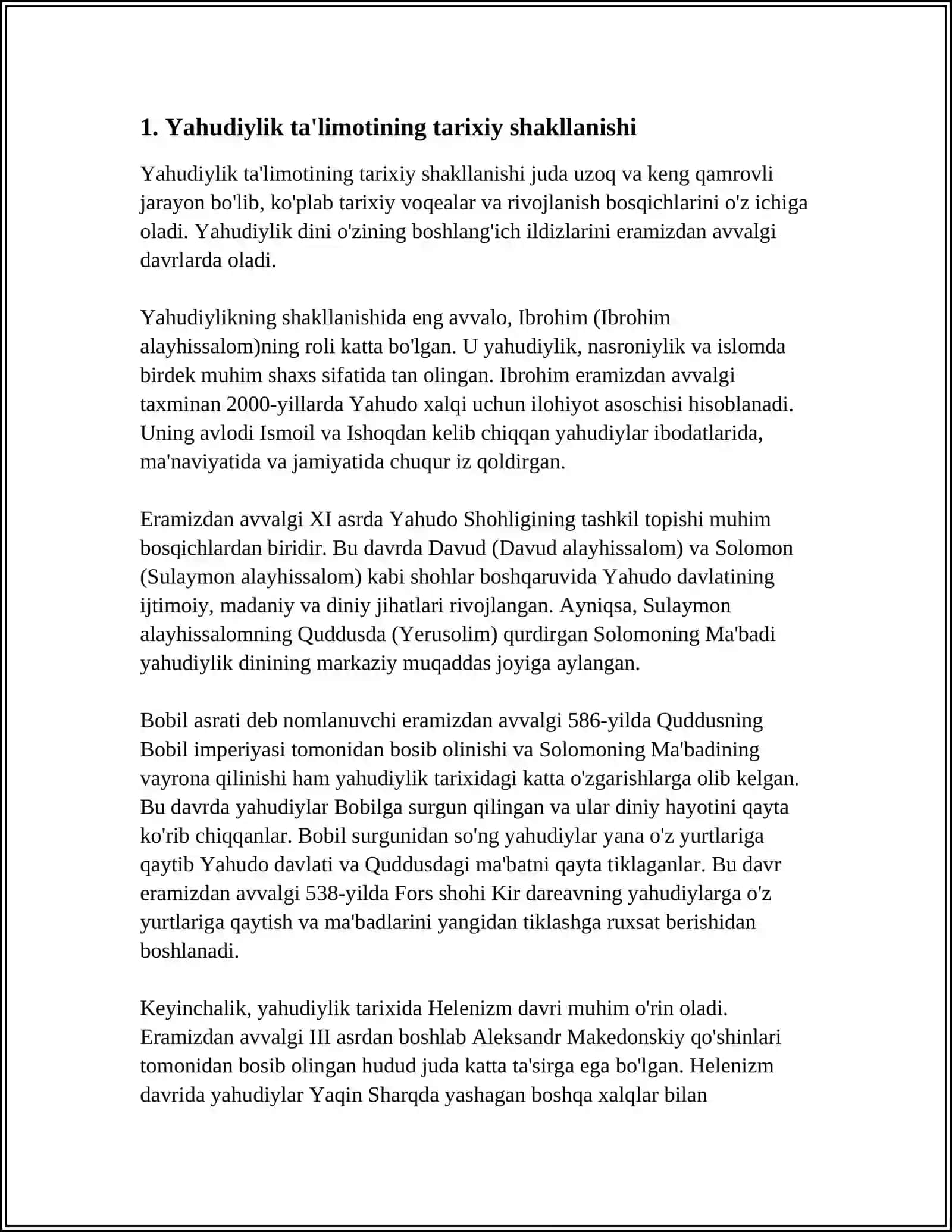 YAHUDIYLIK TA’LIMOTI, AN’ANA VA MAROSIMLARI 3