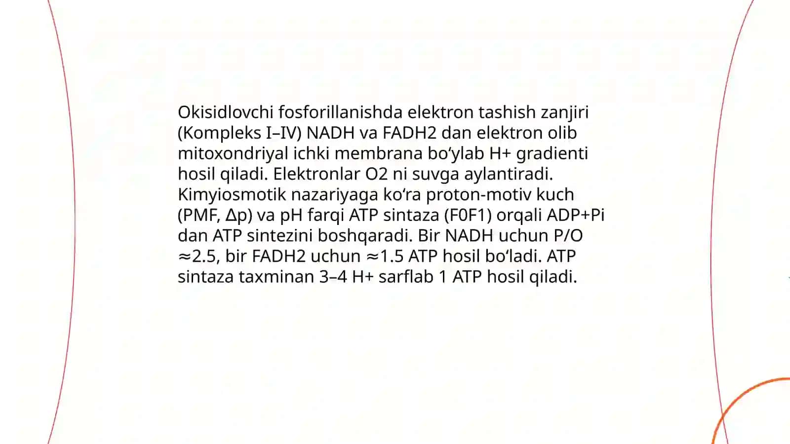 Biokimyo fanidan:ATF sintezi va parchalanishining boshqarilishi 3
