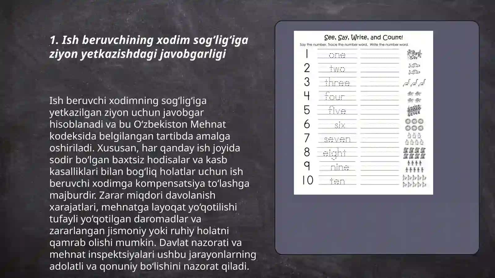 Xodimning sog‘lig‘iga ziyon yetkazilganligi sababli yo‘qotilgan ish haqini qoplash mavzusi 3
