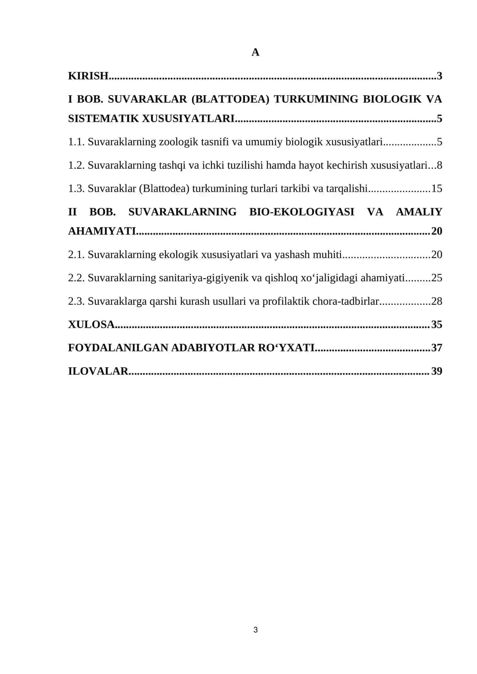 Suvaraklar (Blottodea) turkumining turlari tarkibi va bio-ekologiyasi 3