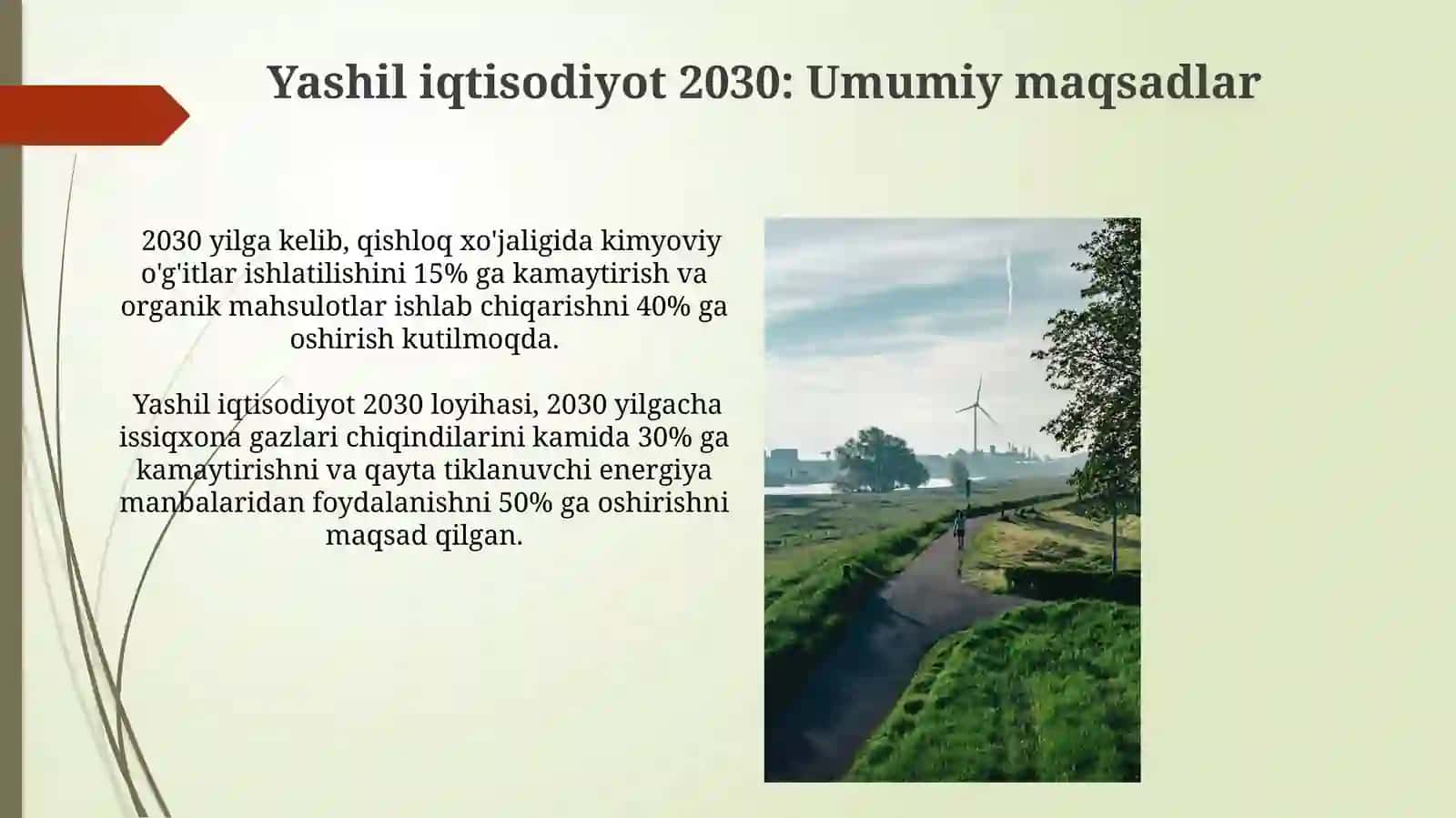 Yashil iqtisodiyot 2030 loyihasi 3