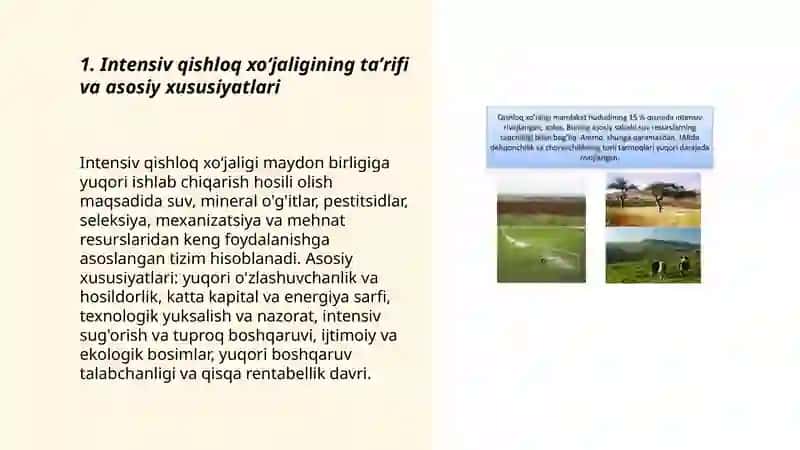 Intensiv va Ekstensiv qishloq xoʻjaligiga tavsif 3