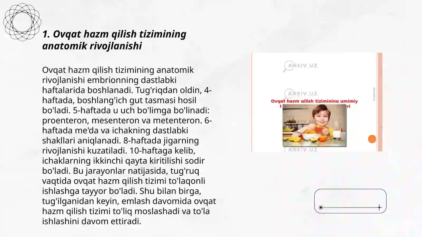 Ovqat hazim qilish tizimining yosh xususiyatlari.Ovqat hazm qilish gigenasi 3