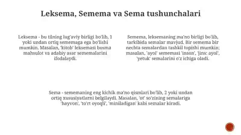 Leksema, Semema va Sema: Asosiy Tushunchalar 3
