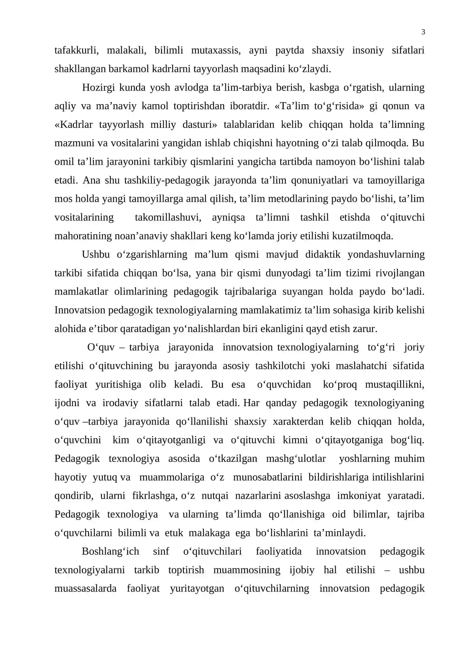 Boshlang‘ich sinf o‘qish darslarining samaradorligini oshirishda innavatsion pedagogik texnologiyalardan foydalanishning shakl va usullari 3