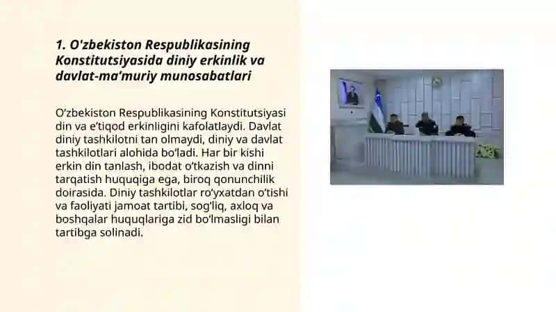 O'zbekiston Respublikasida din va diniy tashkilotlarga munosabat 3