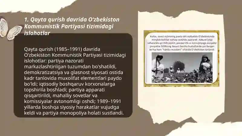 Qayta qurish davrida Oʻzbekiston Kommunistik Partiyasi tizimidagi islohotlar 3