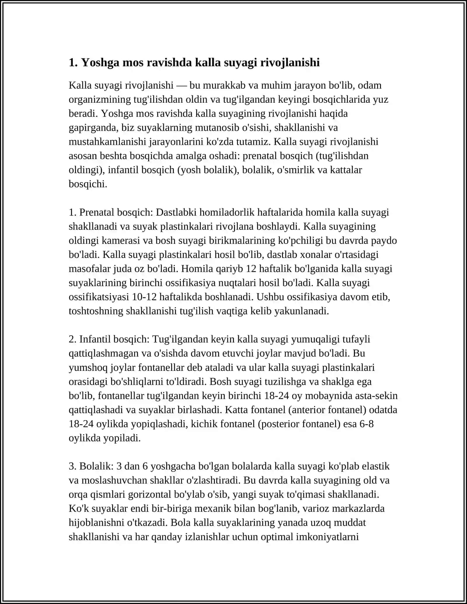 Kalla suyagi rivojlanishi 3