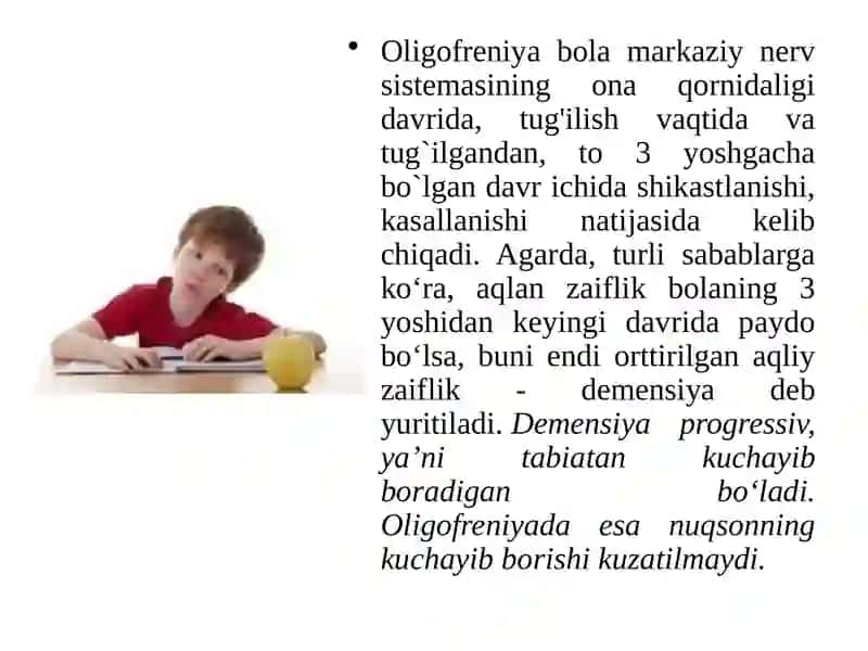 Taqdimot oligofren 3