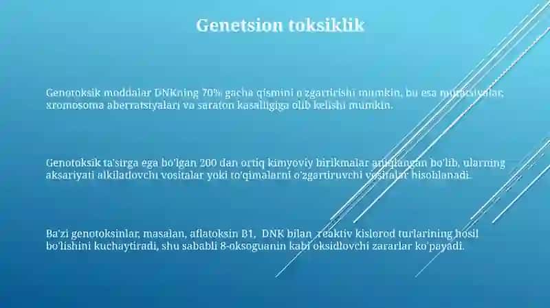 Toksik moddalarning molekulyar darajadagi ta’sir mexanizmlari 3