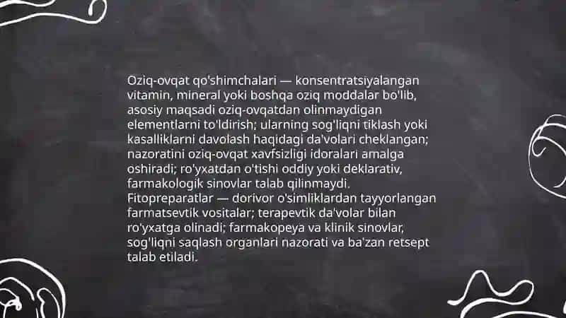 Oziq-ovqat qo'shim chalari va fitopreparatlar 3