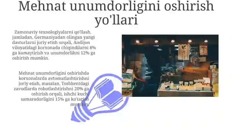 Mehnat Bozori va Korxonalarda Mehnat Resurslaridan Foydalanish 3