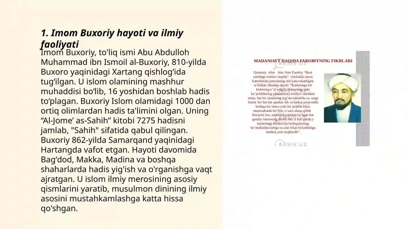 Imom Buxoriy va Imom At Termiziyning hadis ilmiga qo'shgan hissalari tahlili 3