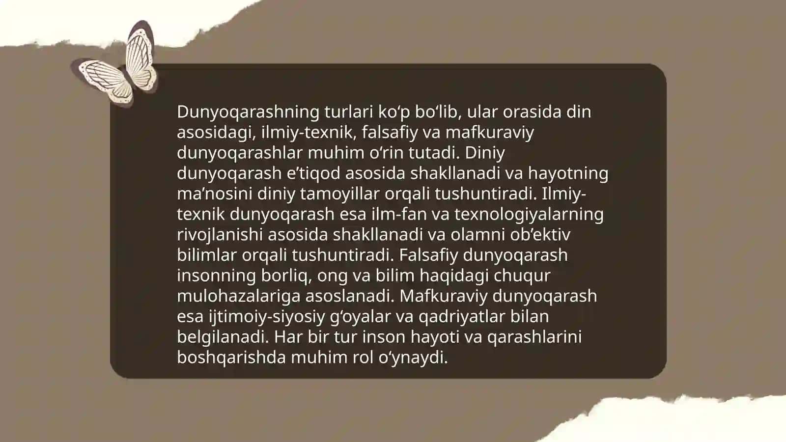 Dunyoqarashning mohiyati, tuzilishi va asosiy funksiyalari 3
