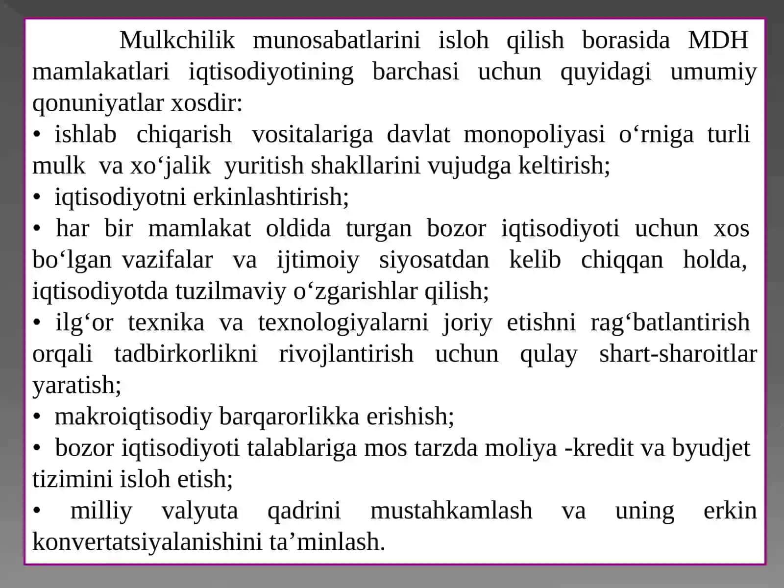 Bozor iqtisodiyoti sharoitida qishloq xo‘jaligida davlat rahbarligi va amalga oshirilayotgan agrar-iqtisodiy islohotlar 3