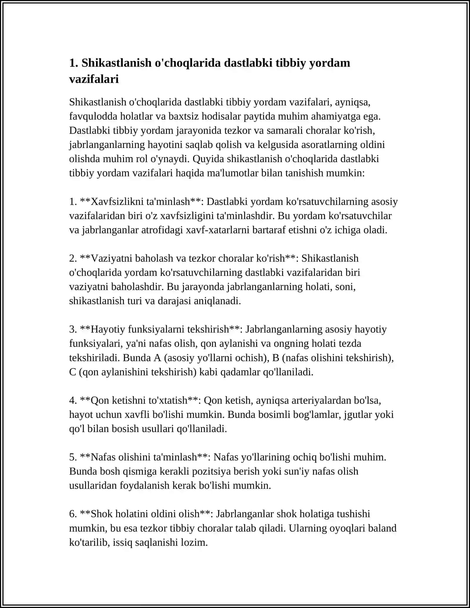 SHIKASTLANISH O'CHOQLARIDA DASTLABKI TIBBIY YORDAMNI TASHKIL QILISH 3