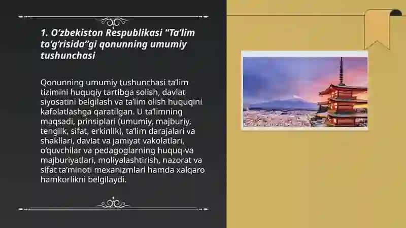 O‘zbekiston Respublikasi “Ta’lim to‘g‘risida”gi qonun va uning mohiyati 3