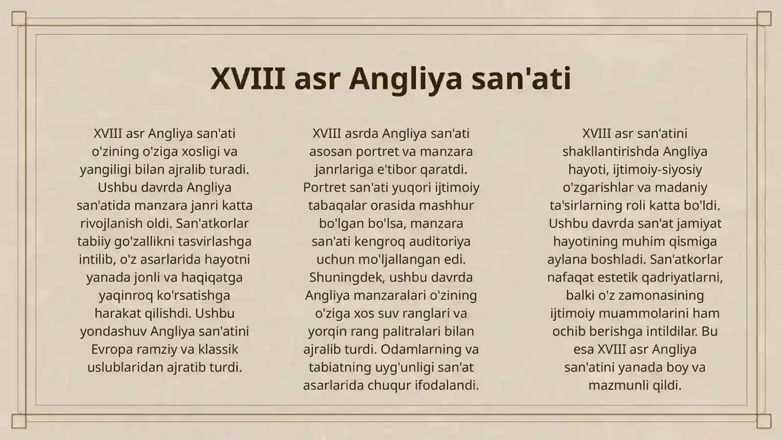 XVIII АСР АНГЛИЯ САНЪАТИДА ТОМАС ГЕЙНСБОРО АСАРИ “ЎРМОН МАНЗАРАСИ” 3