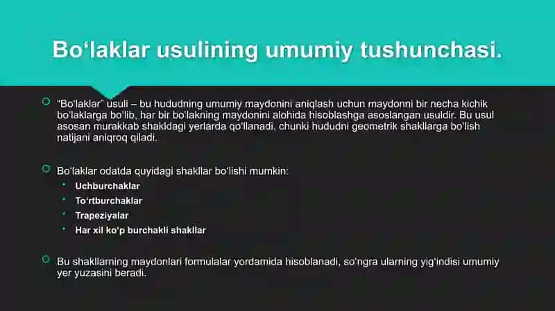 Bo‘laklar usuli 3