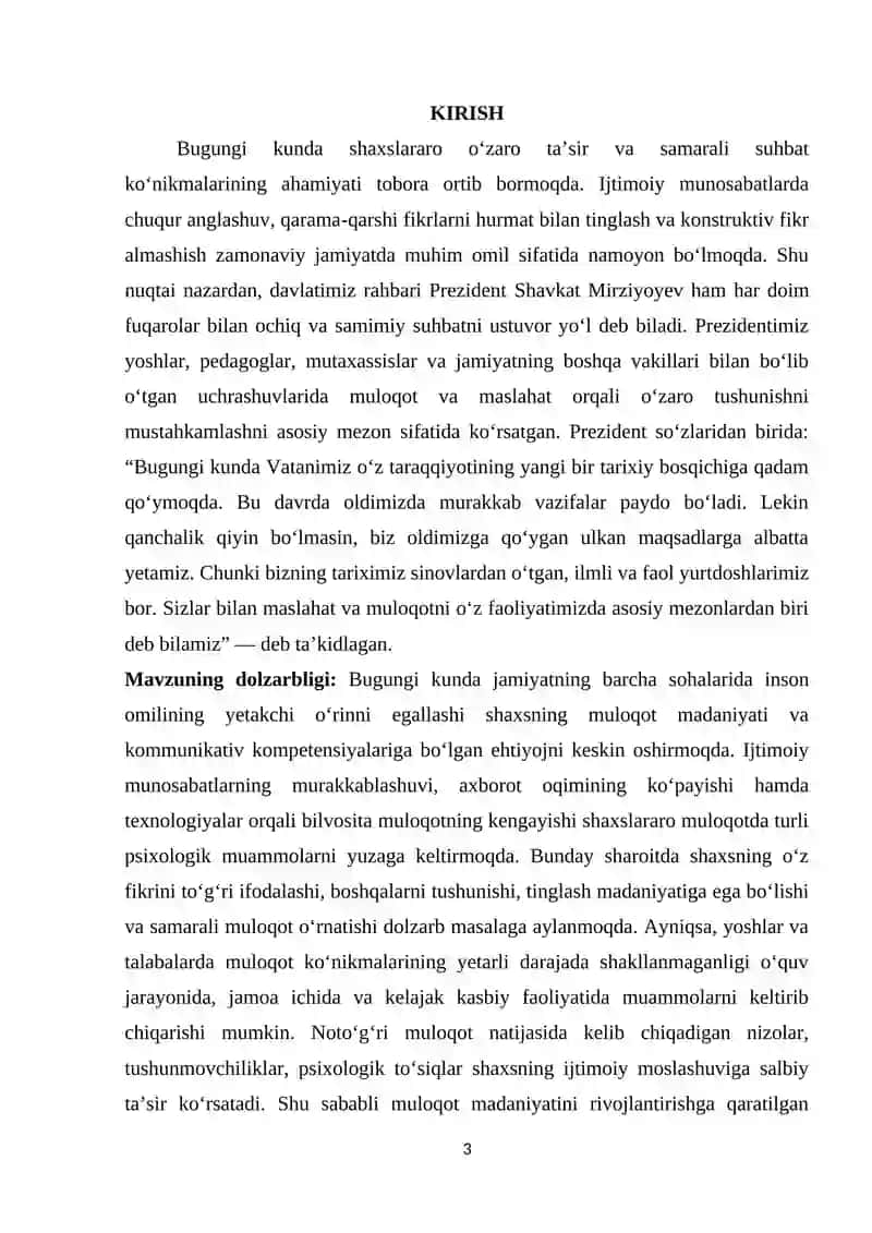 Muloqot treninglari 3