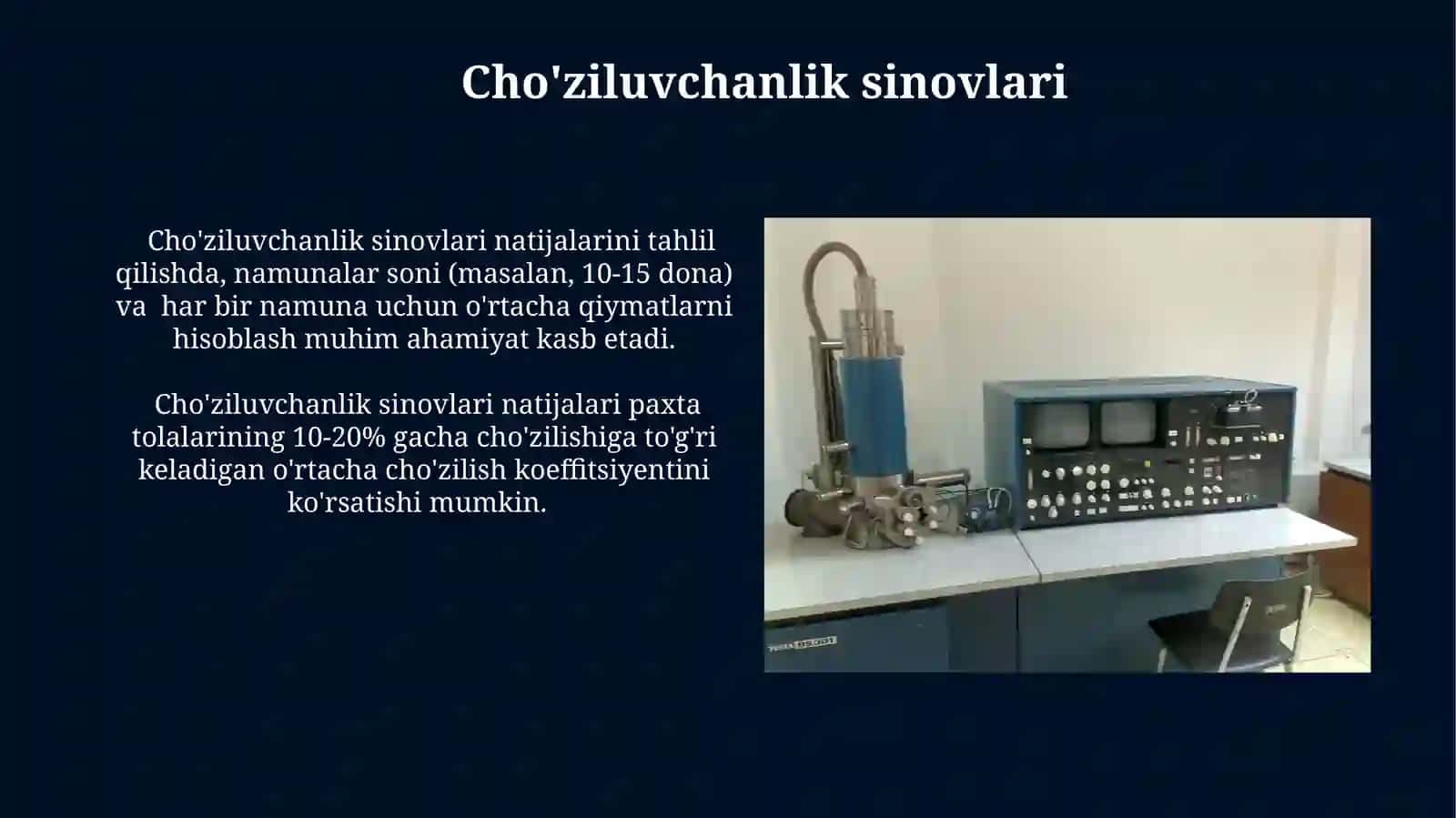 Pay va teri namunalarini mexanik hosilalarini o'rganish 3
