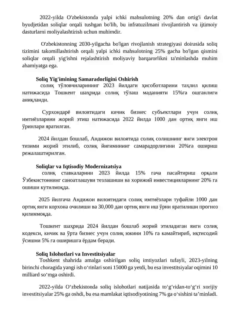 Iqtisodiyotni modernizatsiyalash sharoitida soliqqa tortish 3