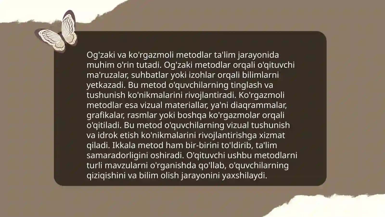 Og'zaki va ko'rgazmoli metodlar 3