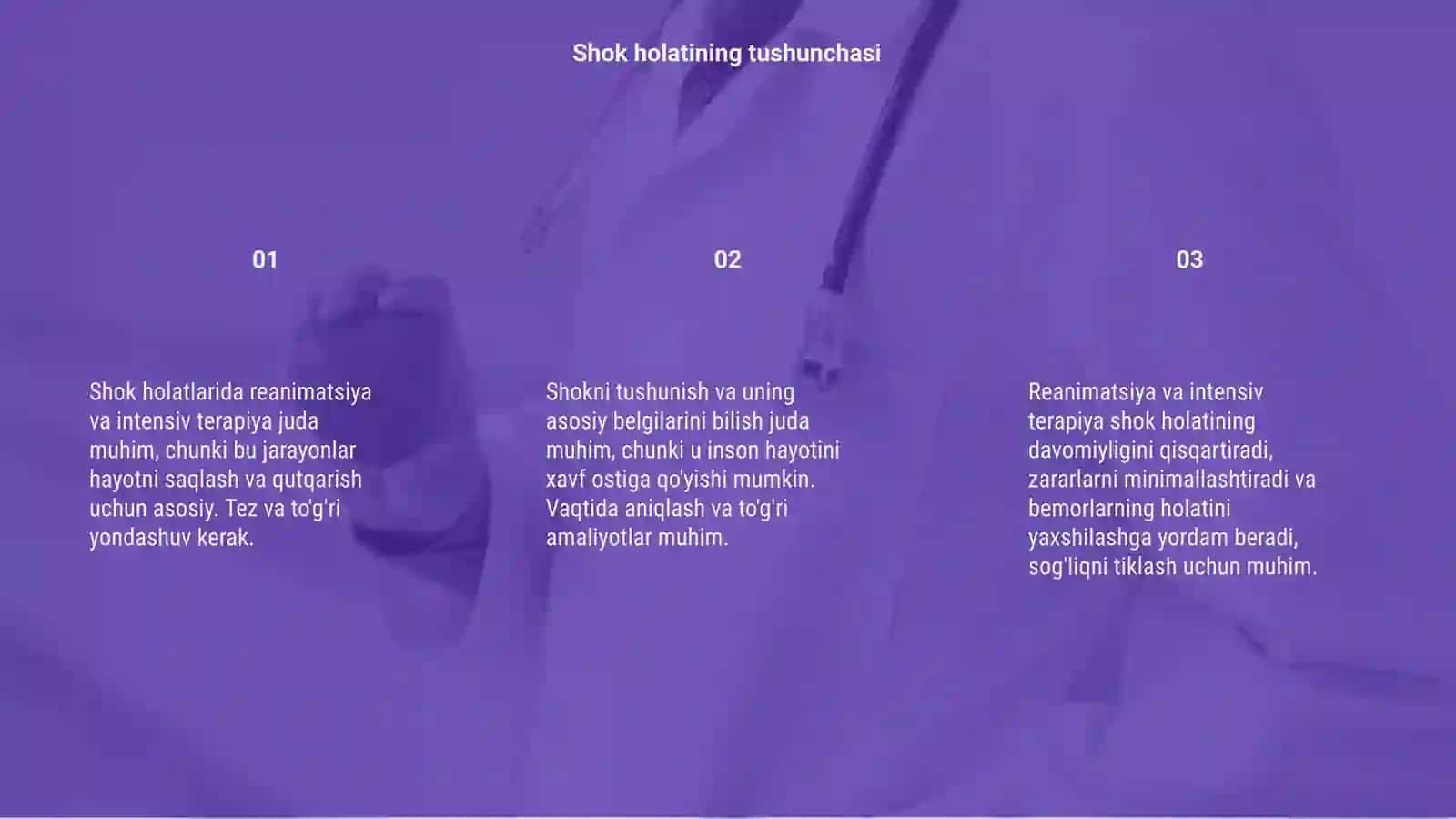 Shok holatlarida renimatsiya va intensip terapiya 3