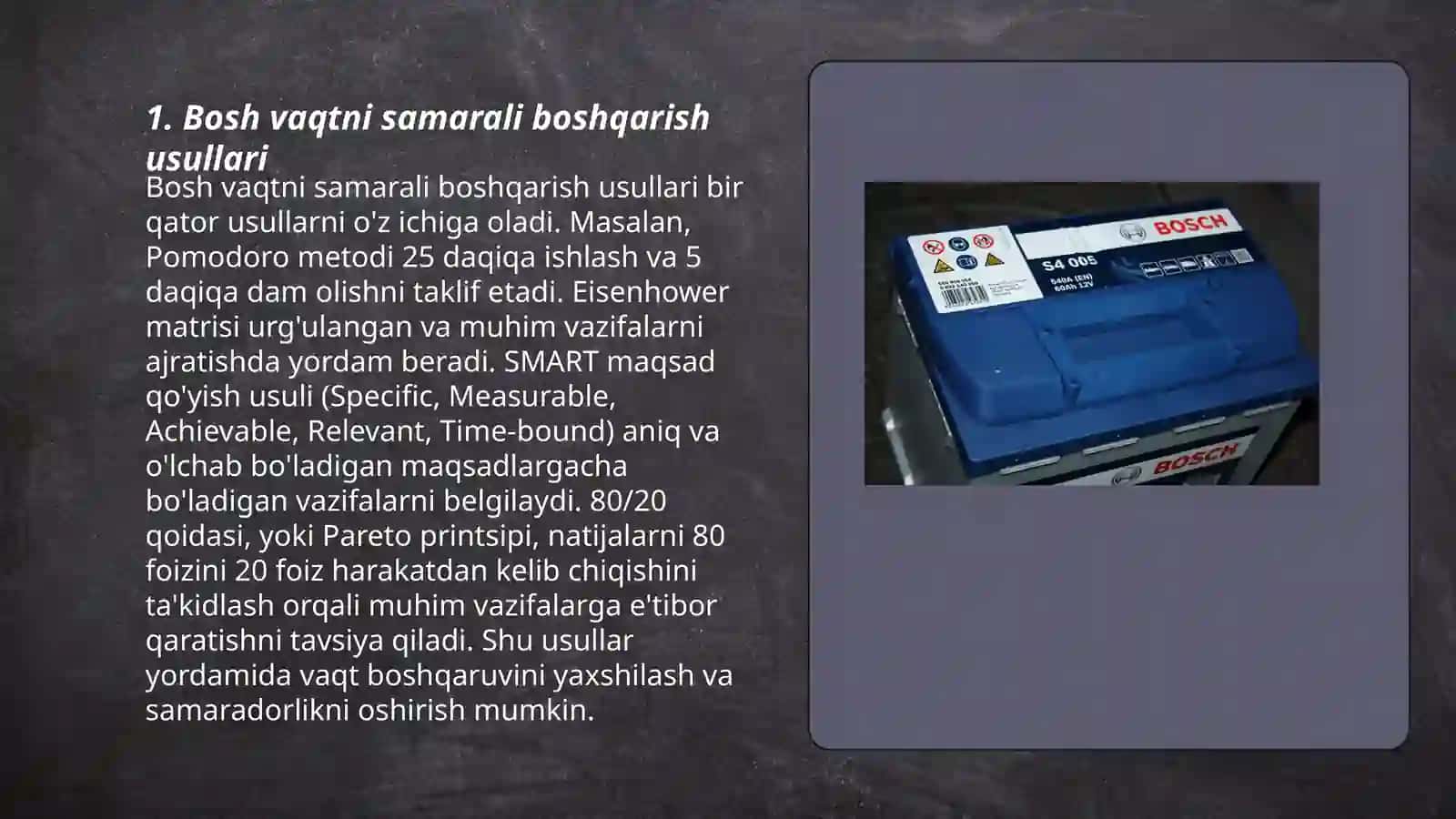 Bosh vaqt mazmuni 3