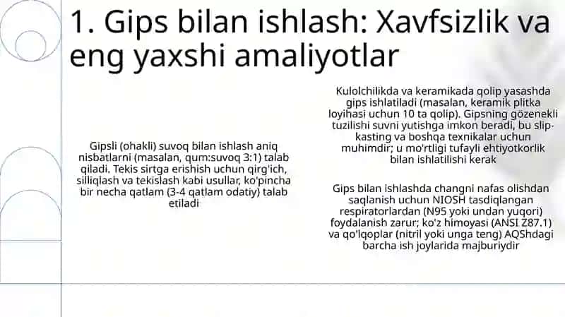 Gips bilan ishlash: Xavfsizlik va eng yaxshi amaliyotlar 3