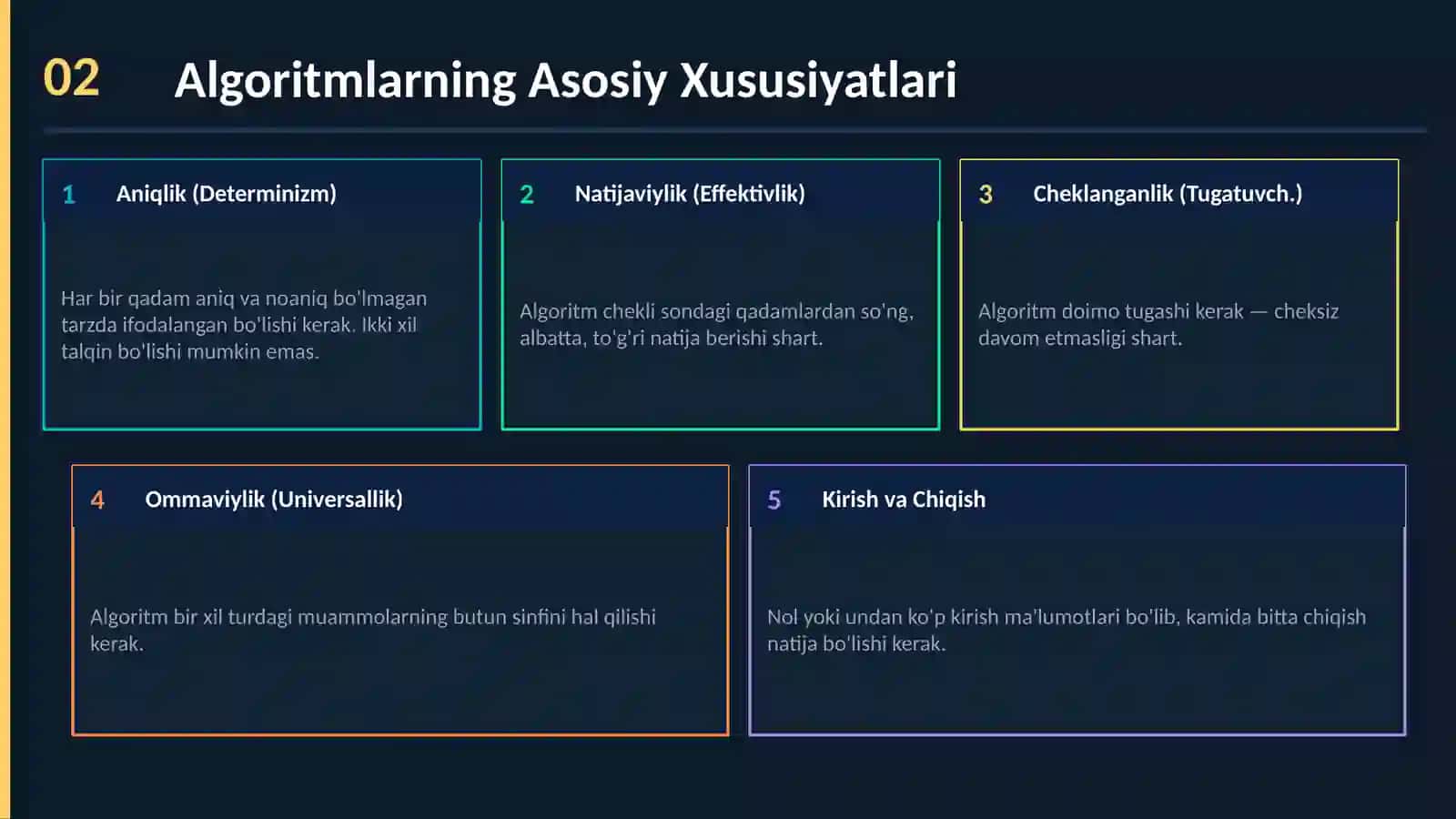 Raqamli Algoritmlar va uning turlari prezentatsiya 3