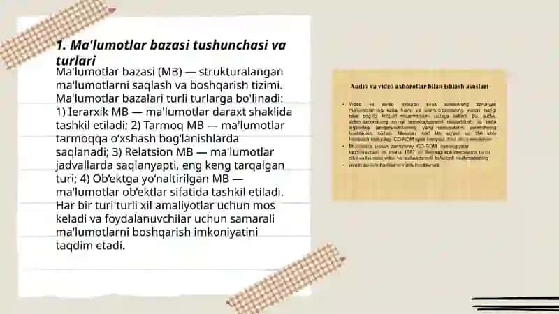 Maʼlumotlar bazasi va ularni boshqarish tizimlari dasturlari va ularni oʻrnatish 3