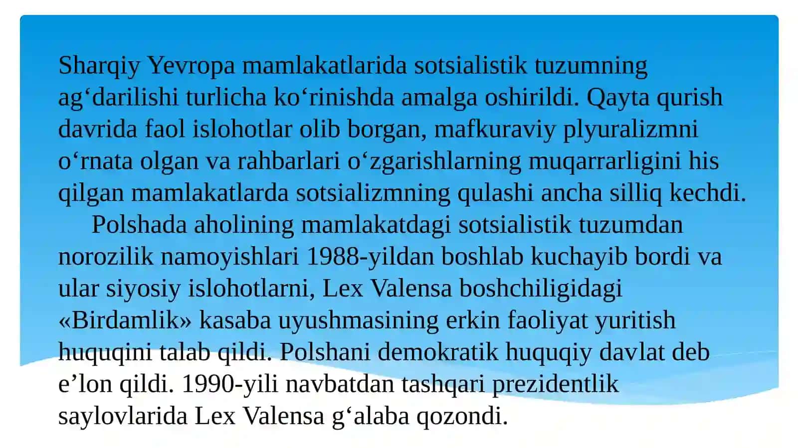 SHARQIYYEVROPA MAMLAKATLARIDA DEMOKRATIK INQILOBLAR VA SOTSIALISTIK LAGERNING PARCHALANISHI 3