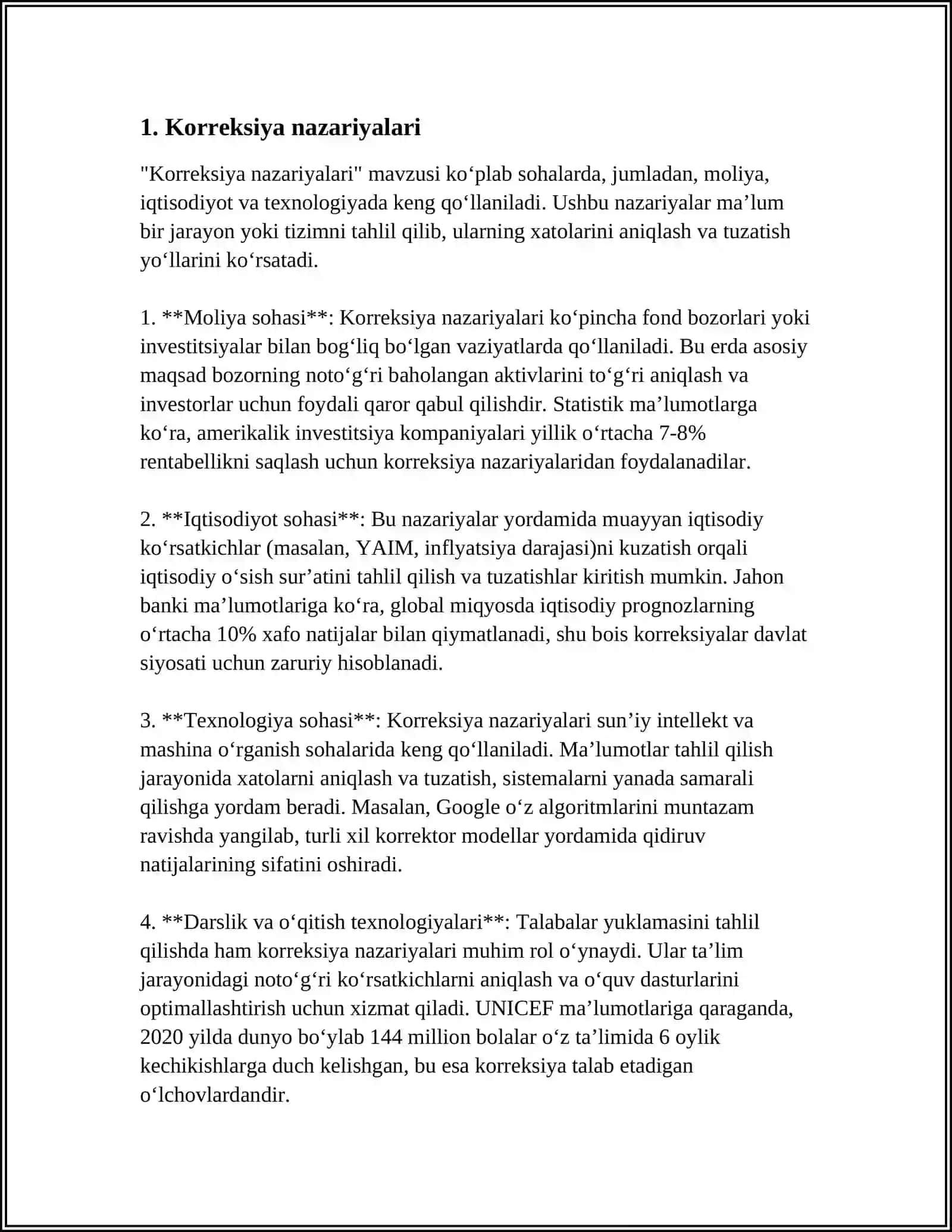 MUSTAQIL ISH Mavzu: KASBGA TAYYORLASH JARAYONINING KORREKSION RIVOJLANTIRUVCHI YONALGANLIGI 3