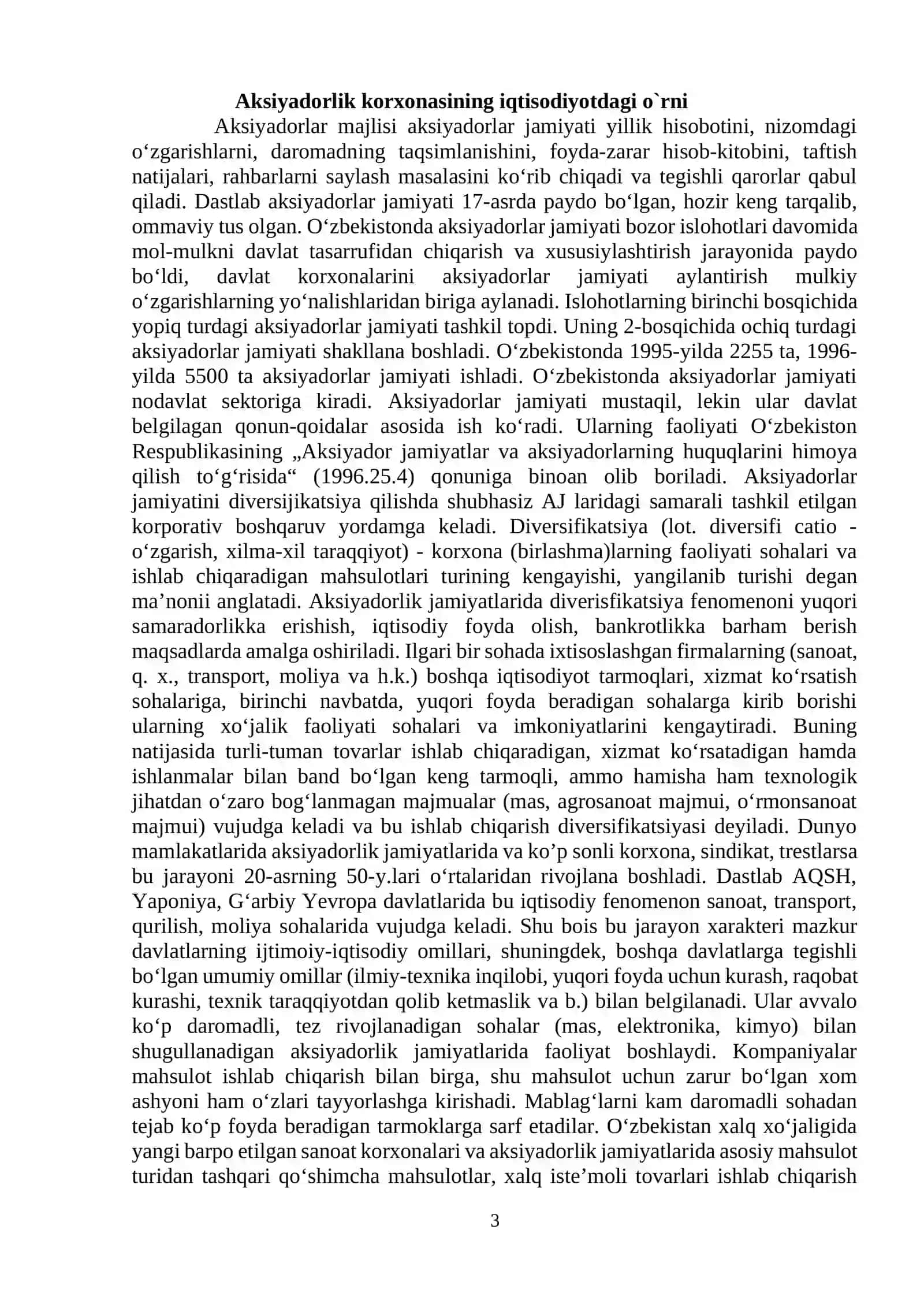 O'zbekiston sanoatida aktsionerlik korxonalarning roli va o'rni. 3