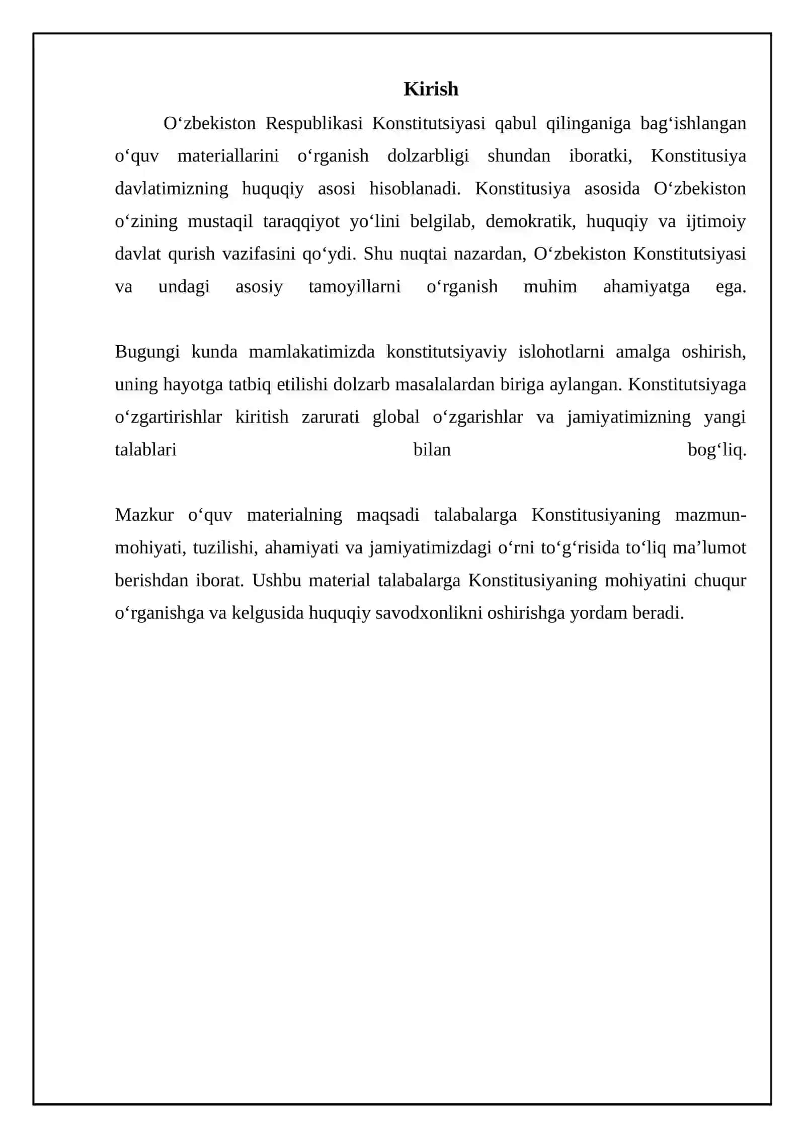 O‘zbekiston Respublikasi Konstitutsiyasining qabul qilinishi va uning tarixiy ahamiyati 3