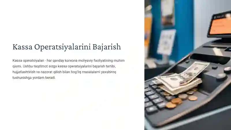 Kirim kassa operatsiyalarini bajarish 3