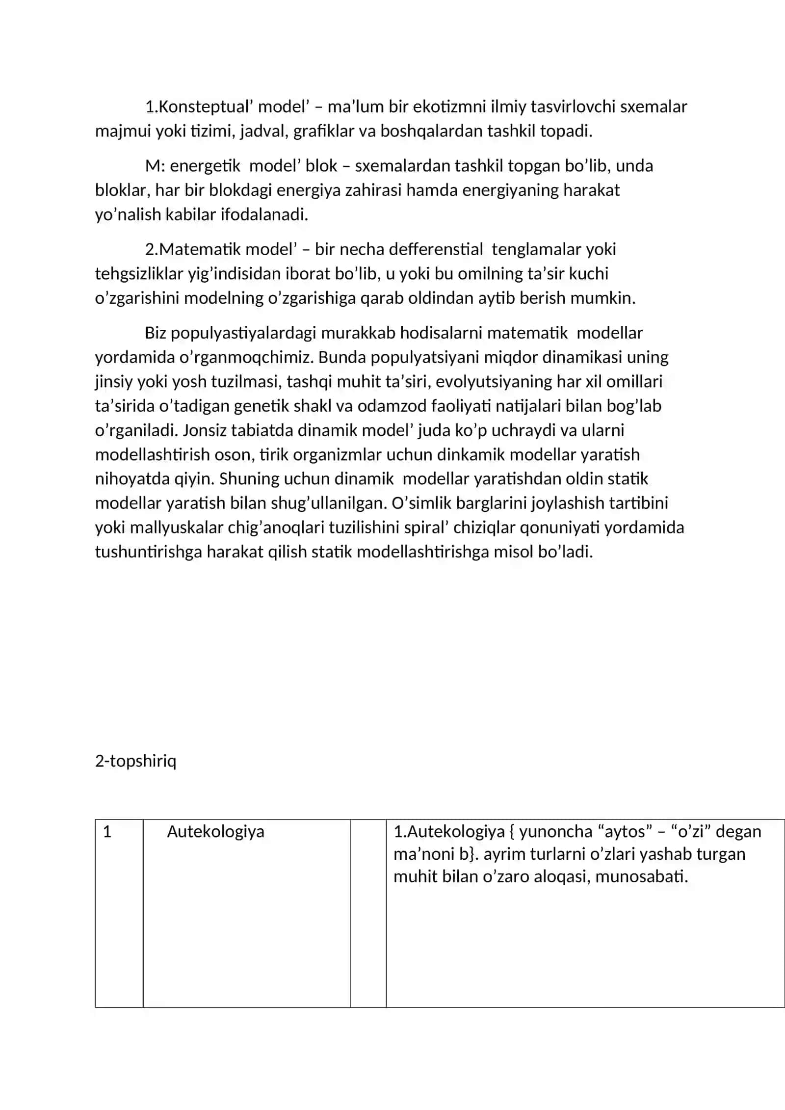 Atrof-muhit va ekologiyani muhofaza qilish asoslari va metodologiyasi 3
