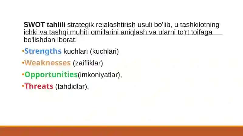 General Motors Kompaniyasi SWOT Tahlili 3