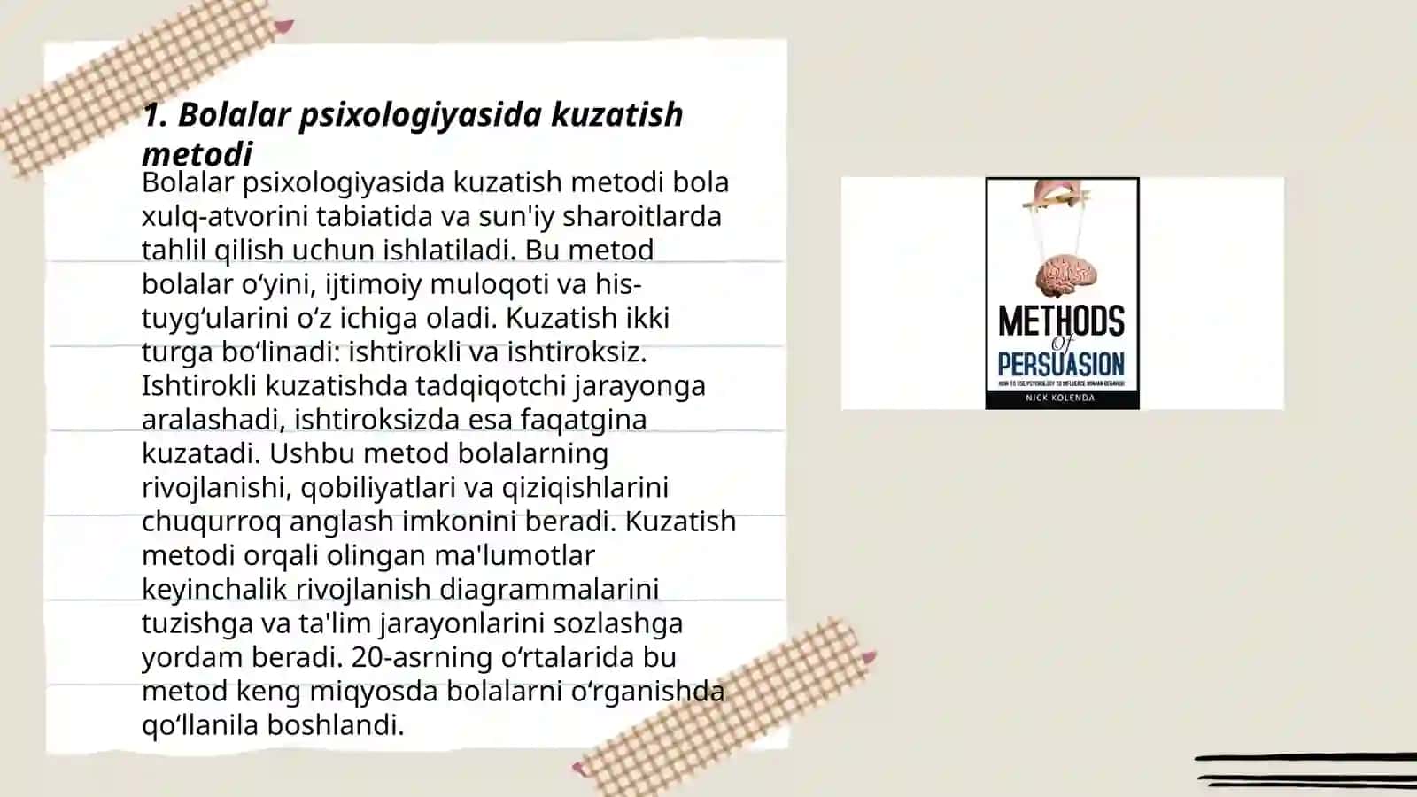 Bolalar psixologiyasida kuzatish metodi 3