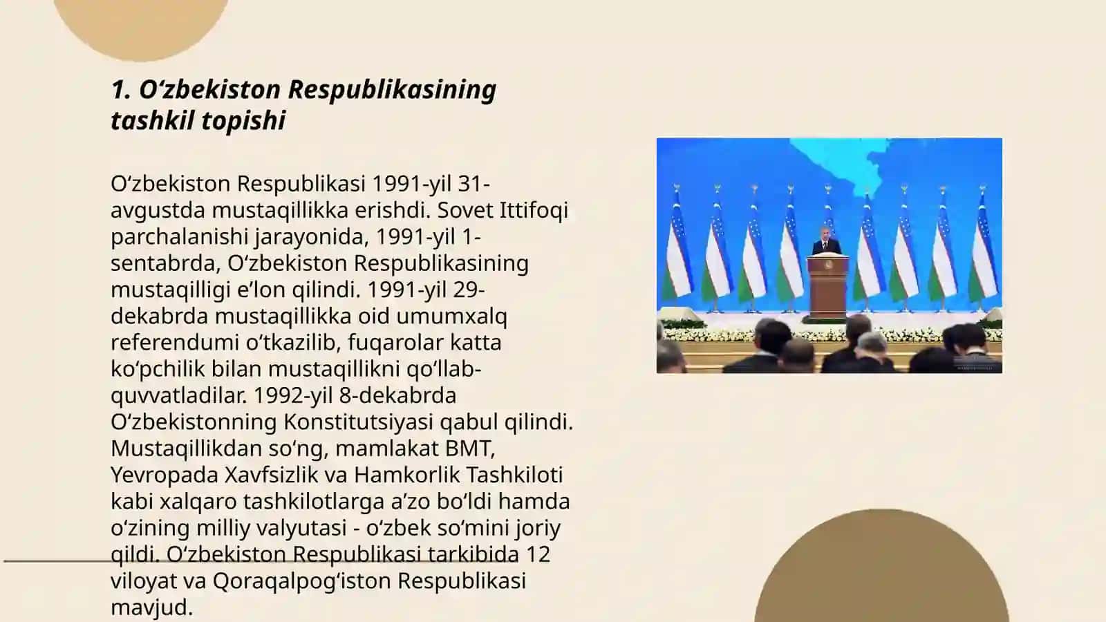 Oʻzbekiston Respublikasining tashkil topishi va uning tarixiy ahamiyati 3