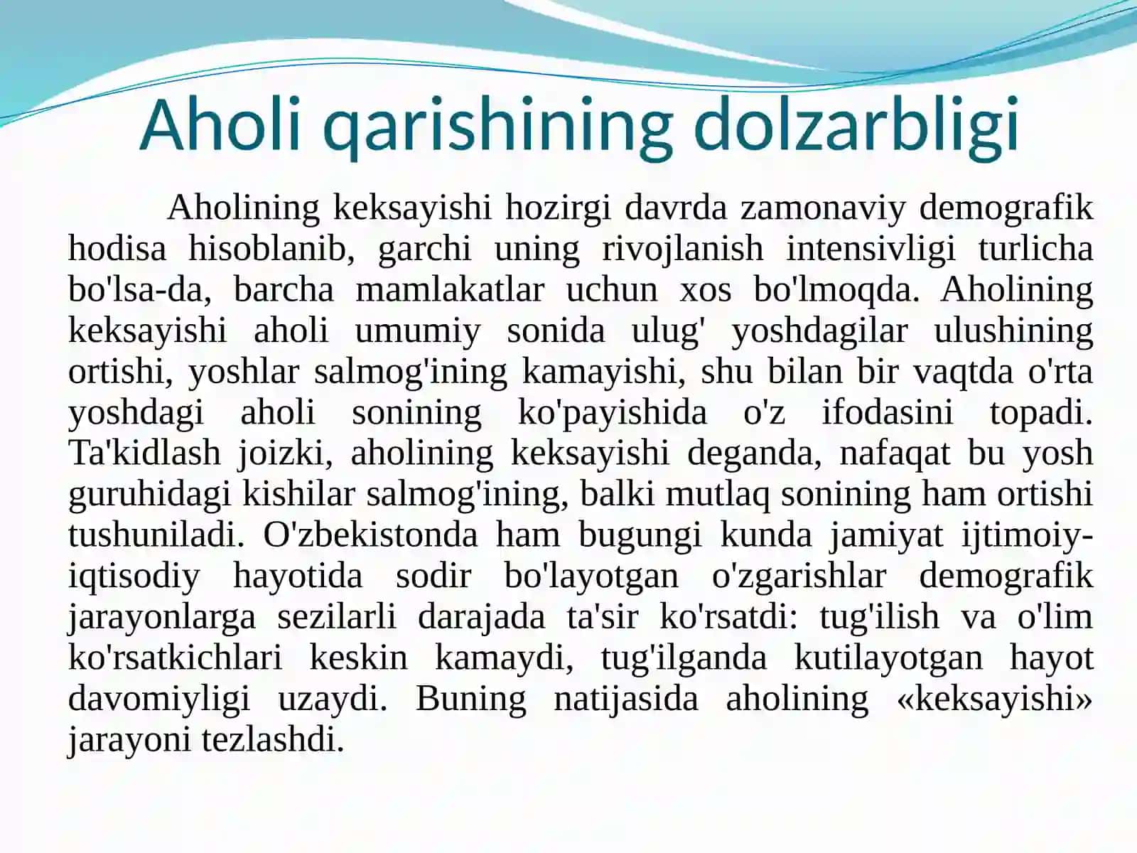 AHOLINING QARISHI VA UNING DEMOGRAFIK OMILLARI 3