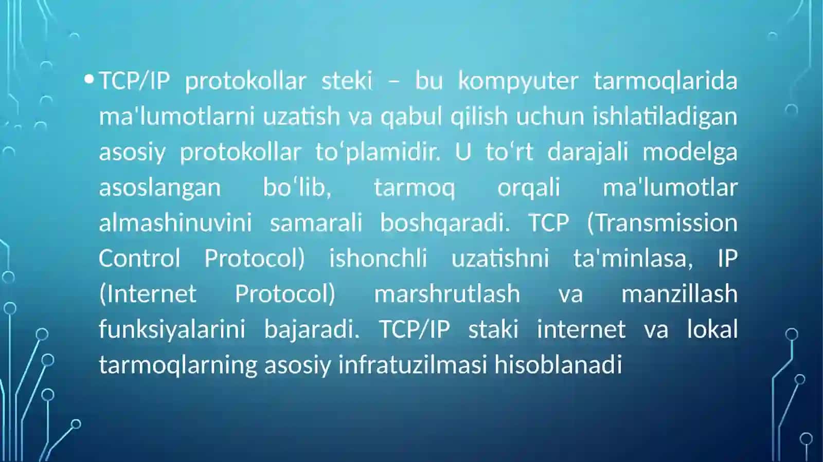 Tcpip protokollar steki haqida umumiy tushuncha 3