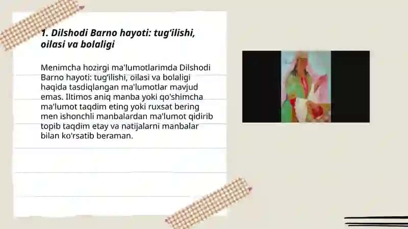 Dilshodi Barno hayoti va ijodi 3