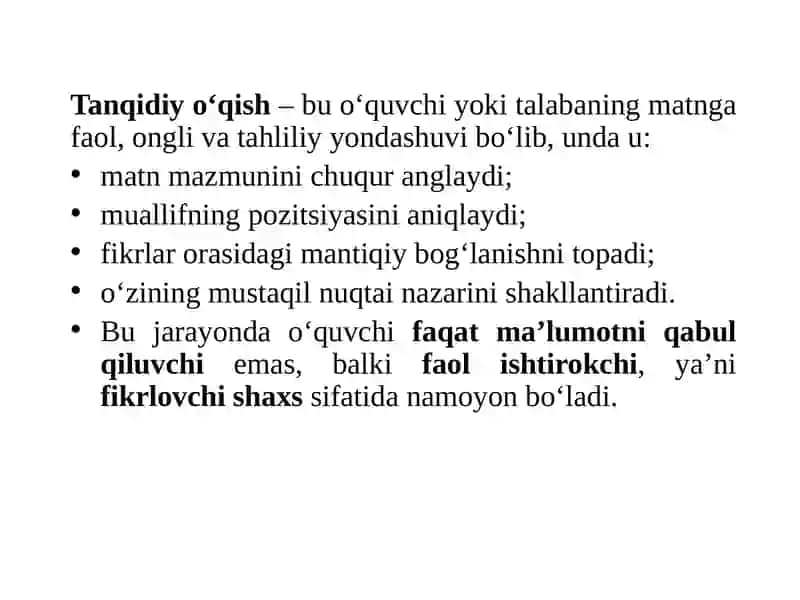 Tanqidiy o‘qish va eslatmalar bilan ishlash 3